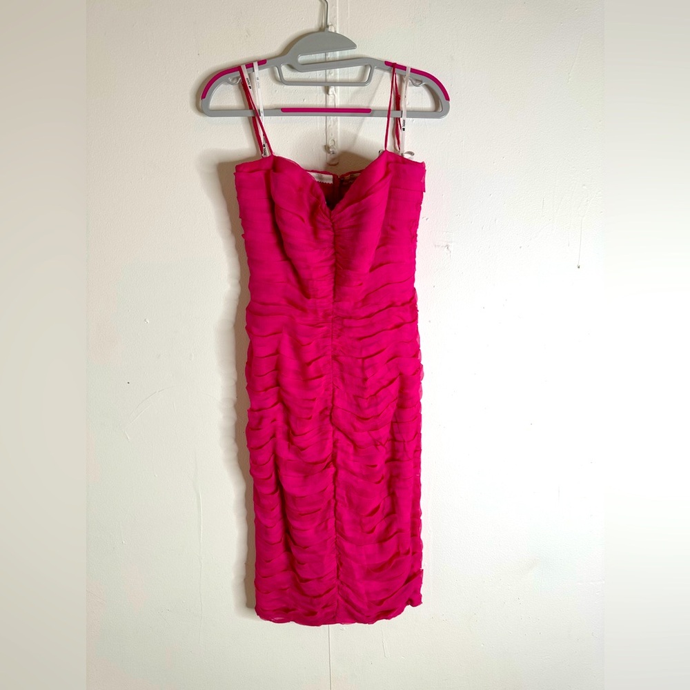 Tadashi Size 2 Cocktail Dress – 100% Raw Silk – Adjustable Straps